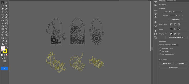 Ramadan wall art laser cut files, 3 islamic window arch designs image 2