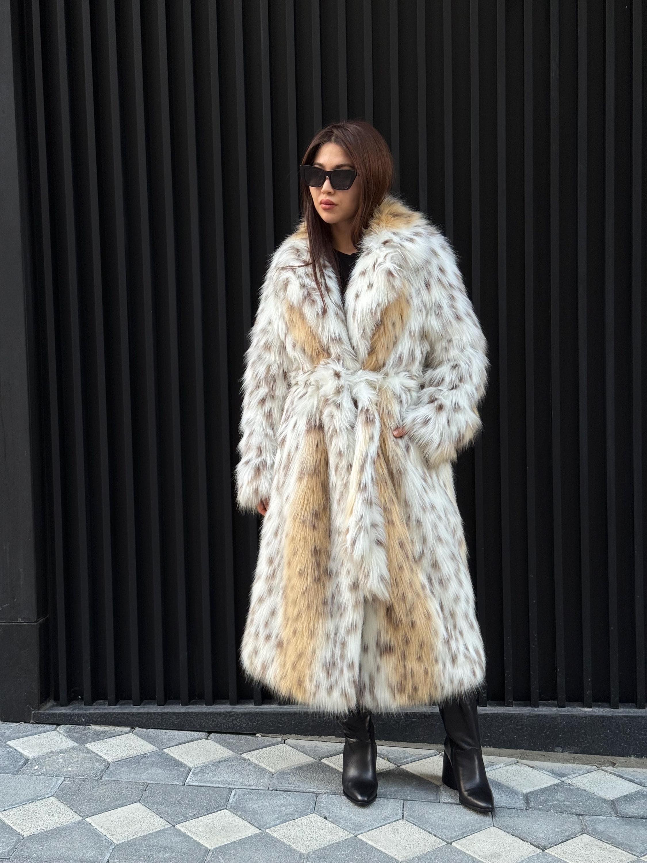 Faux Lynx Fur Coat