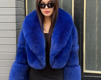 ブルーフォックス 毛皮 リアルファー コート 大きいサイズ ショート丈