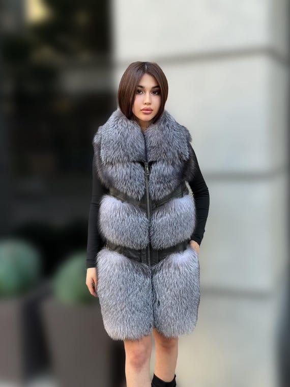 Gilet Pellicciotto Da Donna Gilet In Pelliccia Di Volpe Con