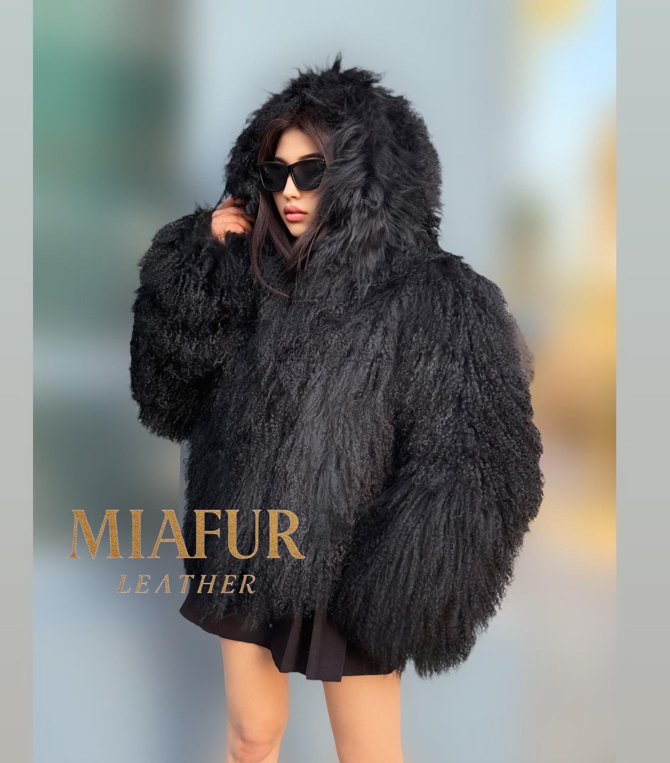 コート PLAIN FW25 TIBET FUR SHORT JACKET (CLA24102 BLACK) SHORT COAT IN BLACK TIBET FUR – JACOB LEE