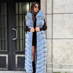 maxi dress with fur vest Burgundy maxi dress + faux fur vest and necklaces