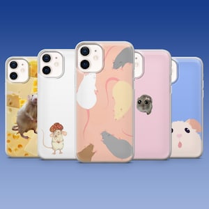 Custodia per telefono con motivo roditore, motivo estivo con ratto e topo, per iPhone 16 Pro 16e 15 14 13 12, Samsung S25 S25 Edge S24 S23FE S22 A16 A56 Pixel 9Pro 9A