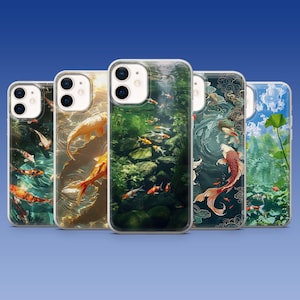 Koi Fish Phone Case Underwater Koi Pond  Cover iPhone 16 Pro 16e 15 14 13 12 Samsung S25 S25 Edge S24 S23FE S22 A16 A56 Pixel 9Pro 9A