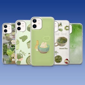 Matcha Handyhülle Süß Kaffee Grün Sommer Cover iPhone 16 Pro 16e 15 14 13 12 Samsung S25 S25 Edge S24 S23FE S22 A16 A56 Pixel 9Pro 9A