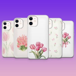 Tulip Phone Case Pastel Romantic Spring Summer Cover iPhone 16 Pro 16e 15 14 13 12 Samsung S25 S25 Edge S24 S23FE S22 A16 A56 Pixel 9Pro 9A
