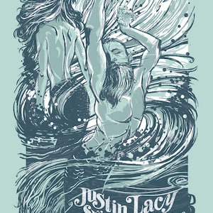 Justin Lacy and the Swimming Machine - Limited Edition Silkscreen Poster - Hand Printed by Reedicus