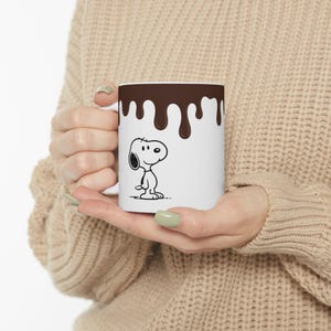 Snoopy Chocolate Drip Ceramic Mug - Unique Peanuts Gift, Cute Snoopy Coffee Cup, Funny Dog Lover Tea Mug, Adorable Cartoon Character
