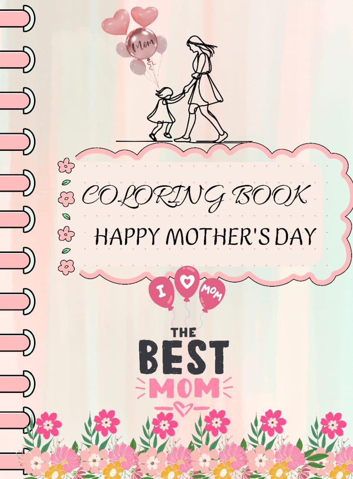 Mothers Day Coloring Book for Kids Adults Cute Mom & Child Coloring ...