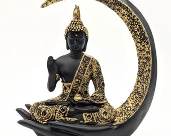 Buddha Mond Statue | Buddha Hand Skulptur | Zen Meditation Dekor Geschenk