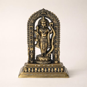 Antike Bronze Lord Rama Statue mit Bogen | Hindu Gott Ram Murti, Hausaltar Dekoration