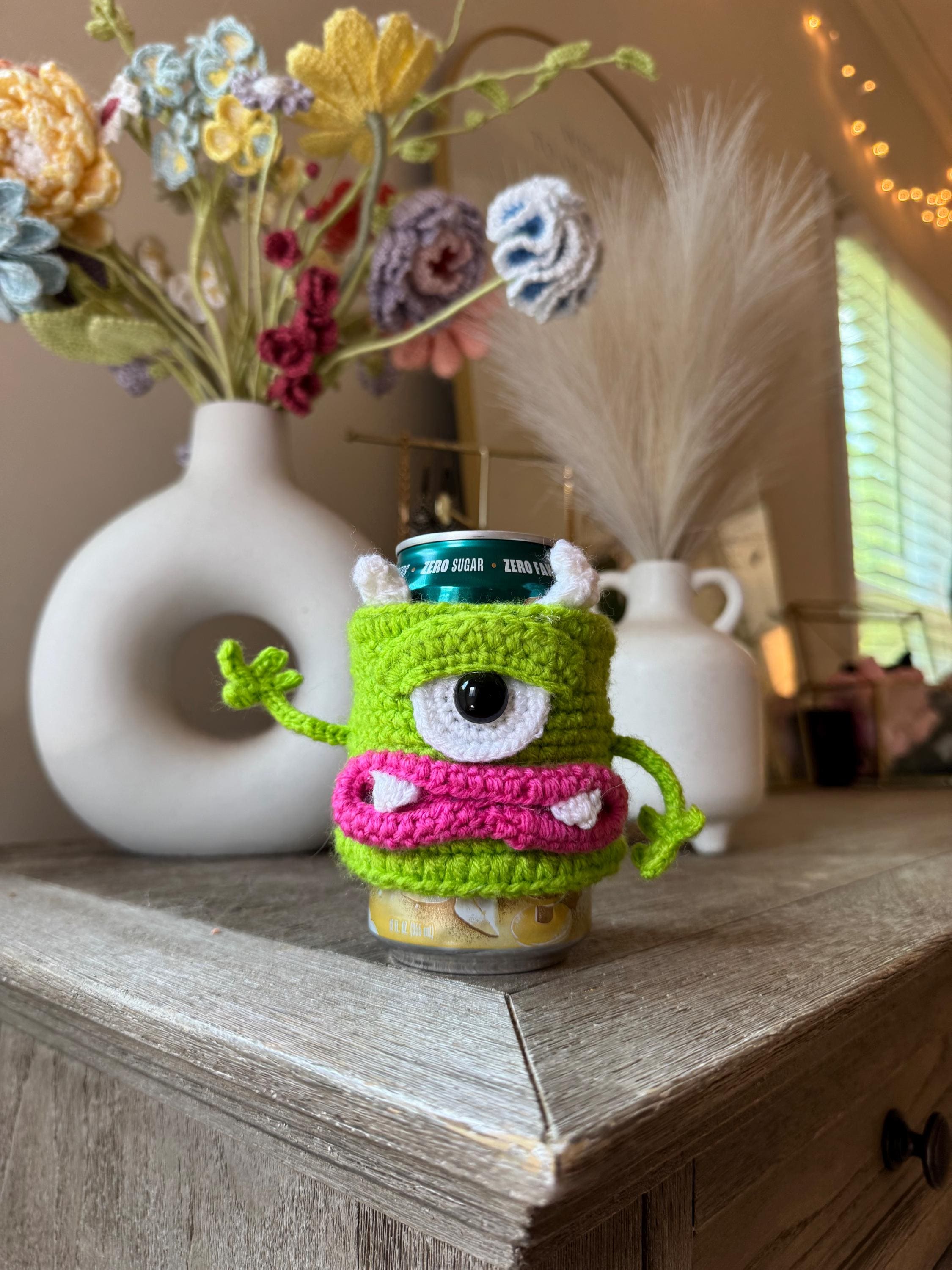 Monster Koozie Crochet Pattern PDF, Crochet Can Cozy Pattern