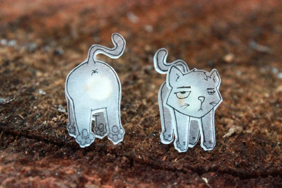 Cat Butt Earrings Etsy UK