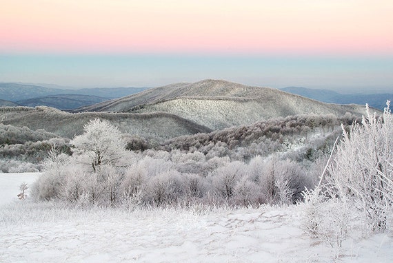 Mountains Sunrise Landscape Winter Reflection 