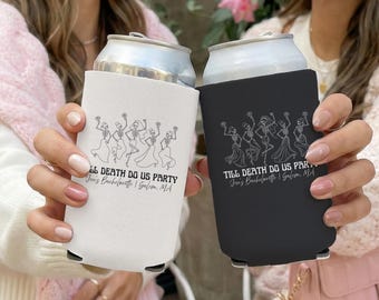 Halloween Bachelorette, Till Death Do Us Party, Halloween Bachelorette Can Cooler, Coozies, Bachelorette Coozie, Spooky Bachelorette