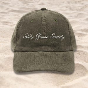 Silly Goose Hat, Embroidered Goose Cap,  Corduroy Hat, Vintage Humorous Hat, Personalized Adjustable Women Hats, Outdoor Camping Hat
