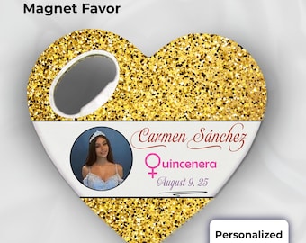 Personalized Photo Quinceañera Magnet Bottle Opener | Sweet 15 Favors