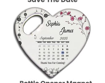 'Ouvrez-vous pour l'aimant date de Zazzle.be Liste d'envies Vous avez des idées ? Cadeau de mariage personnalisé pour les invités | Aimant calendrier en vrac