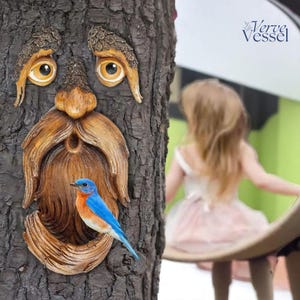 Tree Face Garden Decor – Whimsical Tree Hugger Sculpture for Yard Art, Outdoor Tree Ornament, Fairy Garden Gift, Unique Garden Decoration
