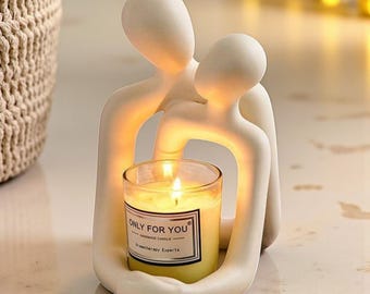 Romantic Couple Resin Statue | Modern Love Embrace Figurine for Bedroom Living Room Decor | Anniversary Wedding Valentine Gift