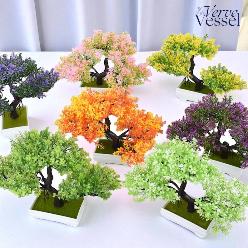 Faux Plants, artificial plants, Artificial Bonsai, Faux Plant, bonsai tree, Fake Plants, Silk Plants, home decor, Small Space Decor, table decor, room decor, modern home decor, bonsai pot, gift for her, Realistic artificial bonsai tree in decorative pot, available in small or large. Made of plastic, perfect for tabletop, desk, or shelf decor. Low-maintenance faux plant for minimalist, modern, or Zen-inspired spaces. Great for home, office, or gift-giving. Lightweight and durable design for long