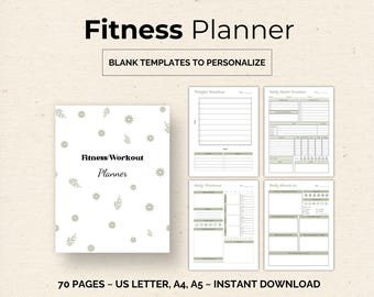 Printable Workout Planner: Editable Fitness Tracker (PDF Download)