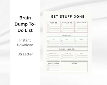 Digital Planner for ADHD | Printable and iPad Daily Planner | Brain Dump adhd Organizer to Boost Productivity and  Focus