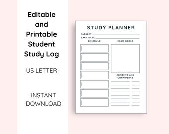 Bearbeitbarer Studienplaner PDF: Prüfungstracker & Akademischer Organizer (Digitaler Download)