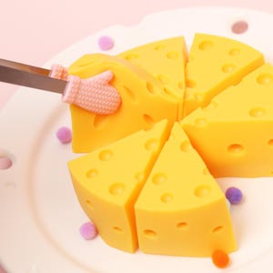 Handmade Cheese Taba Squishy| Soft Silicone Slime Squishy Toy | Kawaii ASMR Squeeze Toy for Stress Relief | Cute Squishy for Kids & Adults