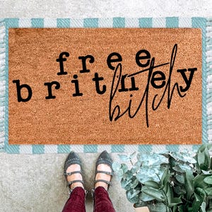 Free Britney Bitch Doormat | Pop Culture Welcome Mat for Fans | Iconic Entrance Rug | Sassy Home Decor | Celebrity Inspired Door Mat