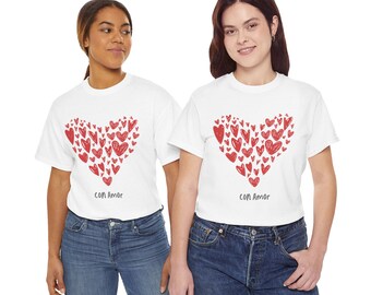 Red Hearts Con Amor Unisex Tee, Romantic Valentine's Day Shirt