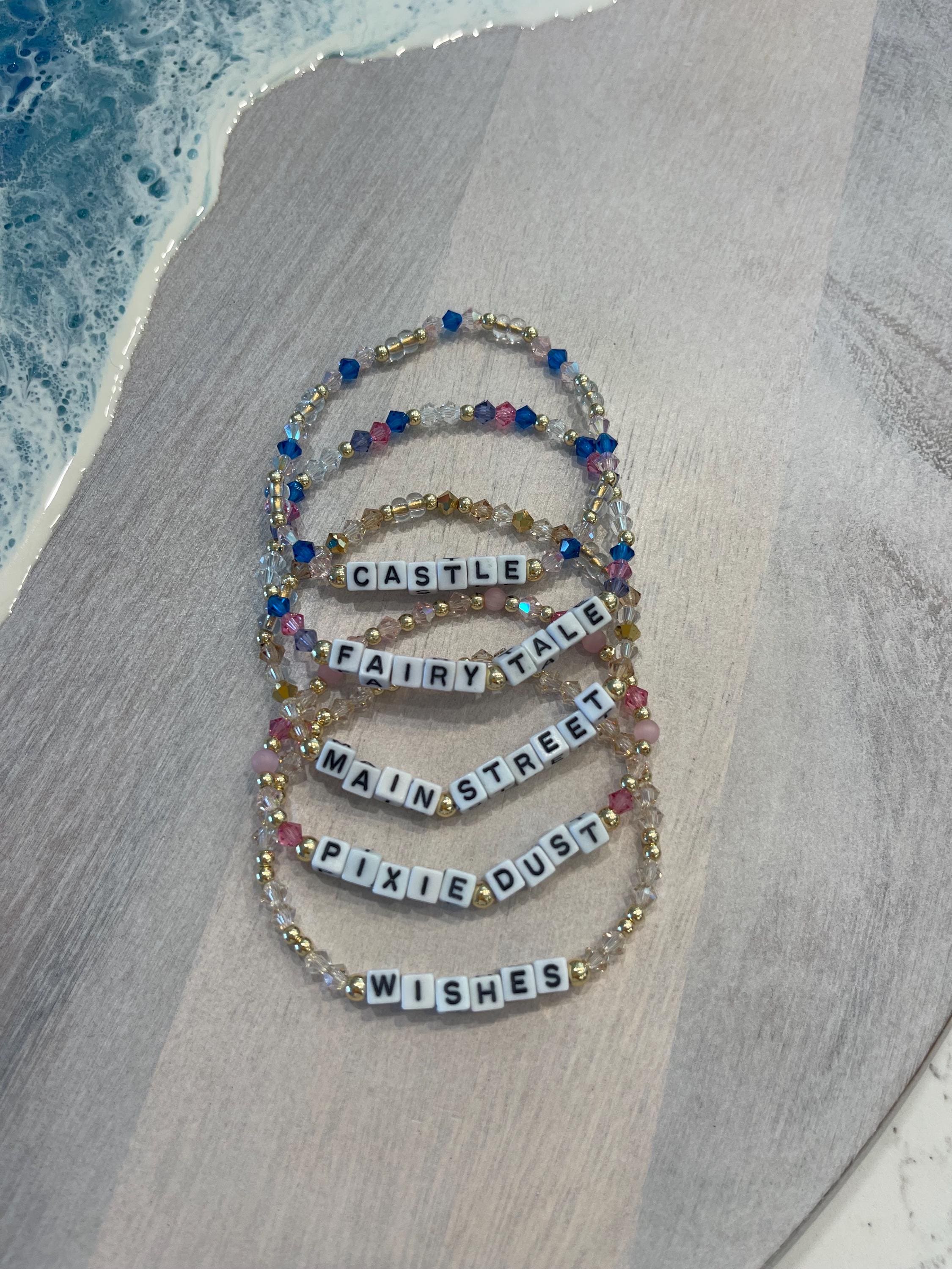 Custom DISNEY INSPIRED bracelet, Disney world, WDW, bracelets, beaded bracelets, letter beads, Disney mom, Disney accessories, jewelry