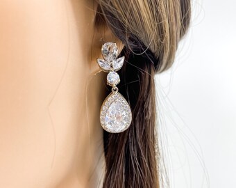 Boucles d’oreilles nuptiales Teardrop Boucles d’oreilles nuptiales Argent Boucles d’oreilles nuptiales Strass Boucles d’oreilles nuptiales Drop Boucles d’oreilles nuptiales Bijoux de mariée