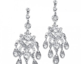 Chandelier Bridal Earrings Vintage Bridal Earrings Rhinestone Bridal Earrings Crystal Bridal Earrings