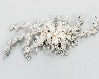 Swarovski Floral Bridal Headpiece Rhinestone Bridal Headpiece Crystal Bridal Headpiece Vintage Bridal Headpiece Bridal Jewelry