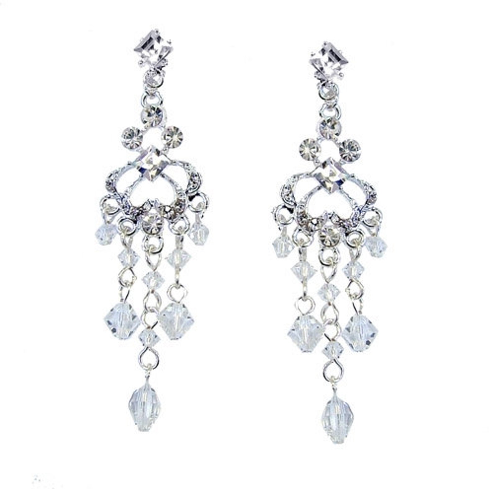 Swarovski Bridal Earrings Chandelier Bridal Earrings Etsy