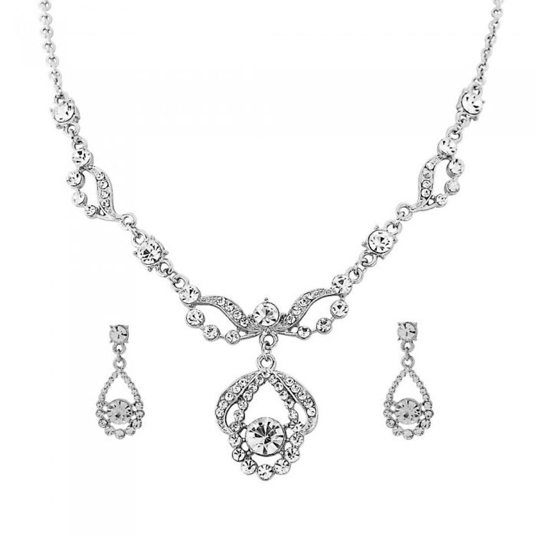 Vintage Bridal Jewellery Set Rhinestone Bridal Set Crystal Etsy