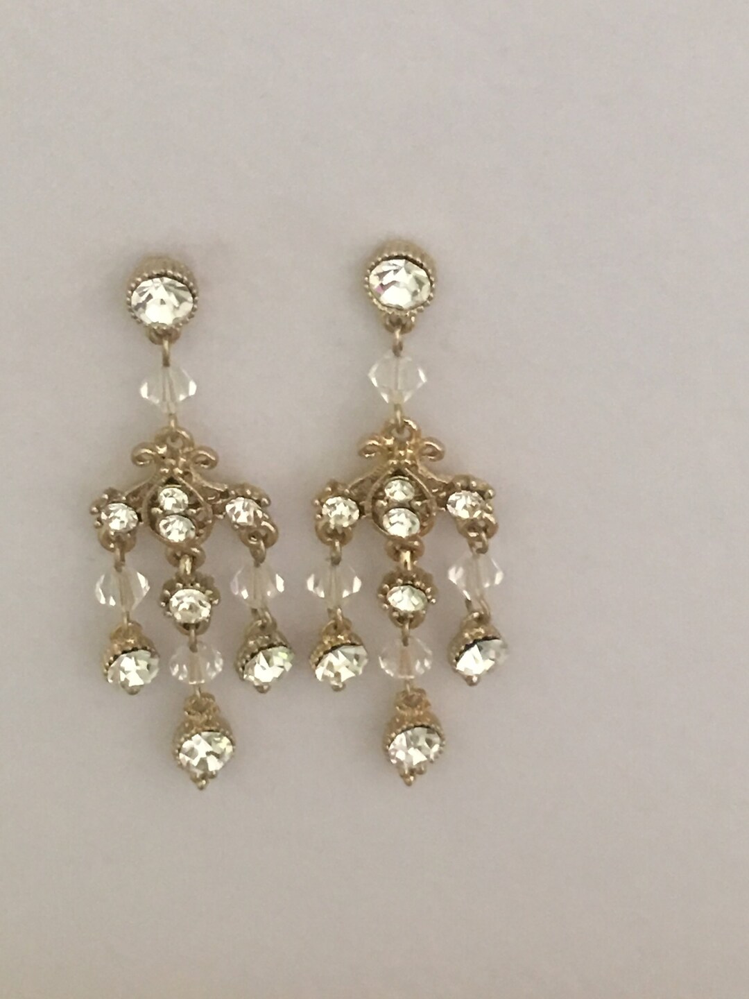 Swarovski Gold Bridal Earrings Chandelier Bridal Earrings - Etsy