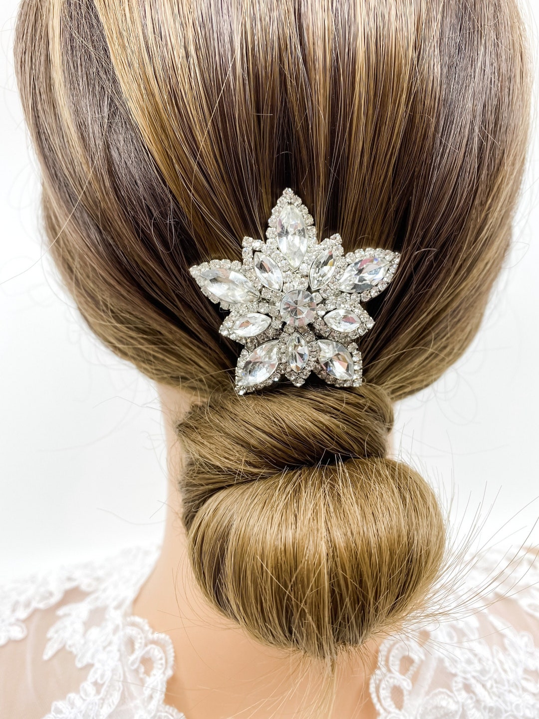 Rhinestone Flower Headpiece Bridesmaids Headpiece Bridal Headpiece