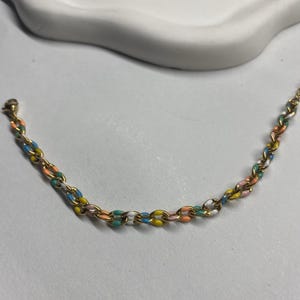 Colorful Chain Bracelet,Rainbow Bracelet,Handmade Jewelry,Minimalist Bracelet,Mother&#39;s Day Gift,Gift for Her