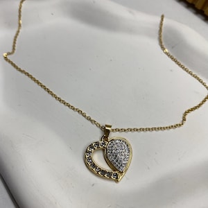 Heart Pendant Necklace , Stainless Steel Zircon Jewelry