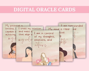 40 Self Love and Empowerment Affirmation Cards- Printable Deck for Confidence, Self Worth & Healing
