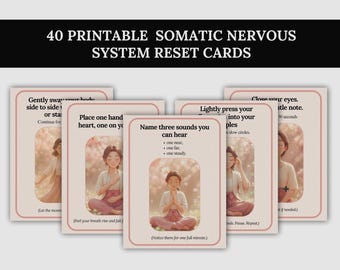 Schede di reset somatico stampabili - Strumenti di regolazione del sistema nervoso per ansia, sollievo dallo stress, guarigione dei traumi, pratiche mente-corpo PDF