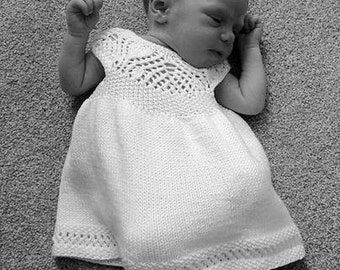 Eizabeth Elaine Dress PDF pattern sock yarn newborn, 3, 6, 9, 12, 18 months