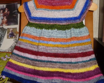 Elyssa Dress PDF pattern sock yarn newborn, 3, 6, 9, 12, 18 months 2t 3t great for mini Skeins