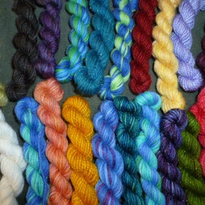 Grab Bag 20 Mini Sock Skeins in Fingering weight total 400 yards lot 20 yards each image 4