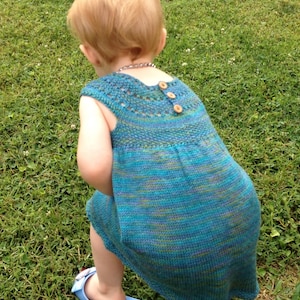 Eileen Dress PDF pattern sock yarn newborn, 3, 6, 9, 12, 18 months 2T 3T