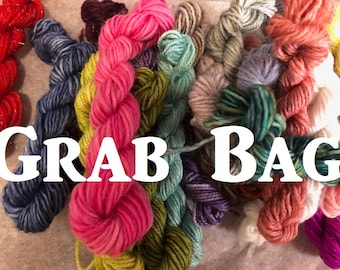 Grab Bag 20 Mini Sock Skeins in Fingering weight total 300 yards lot 15 yards each