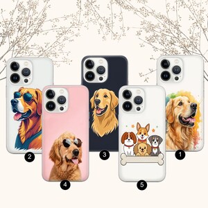 Mobilskal med golden retriever-motiv: TPU-gelfodral för iPhone, Pixel, Samsung
