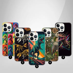 Dinosaur Phone Case Dino Jurassic Cover for iPhone 16e, 15, 14, 13, 12, 11, Google Pixel 9 Pro, 8, 7A, Samsung S25 edge, S24 FE, A71, A36
